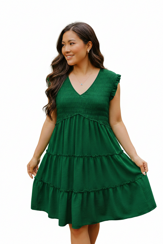 Smocked Dress Kelly Green