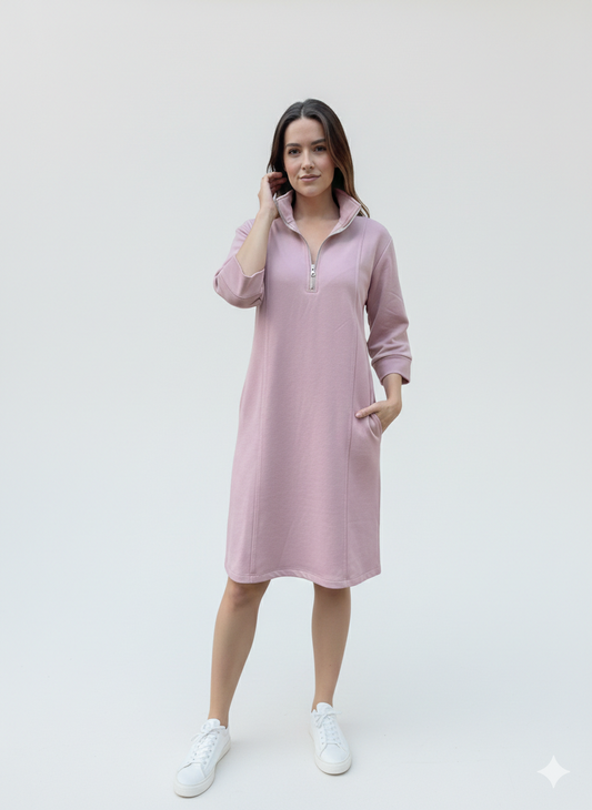 Air Scuba Zip Front Dress