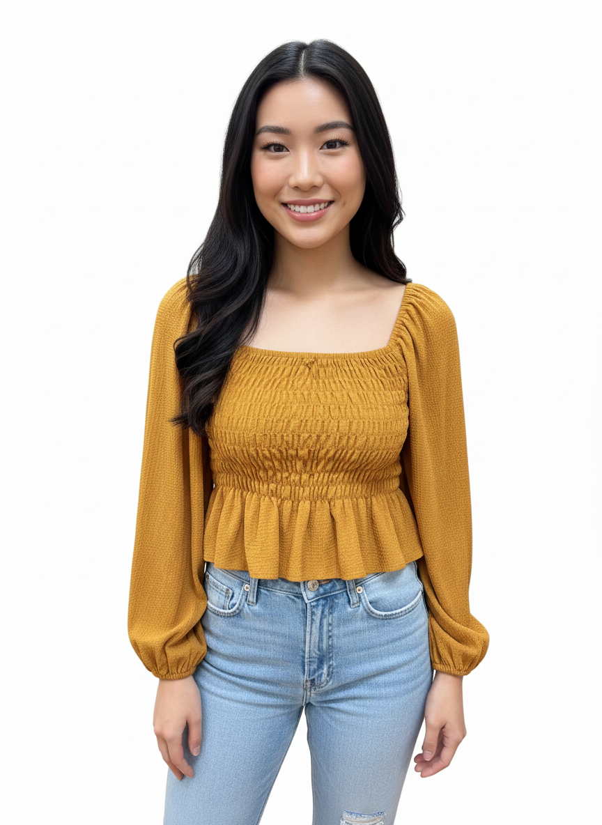 Yellow Amber Cropped Top