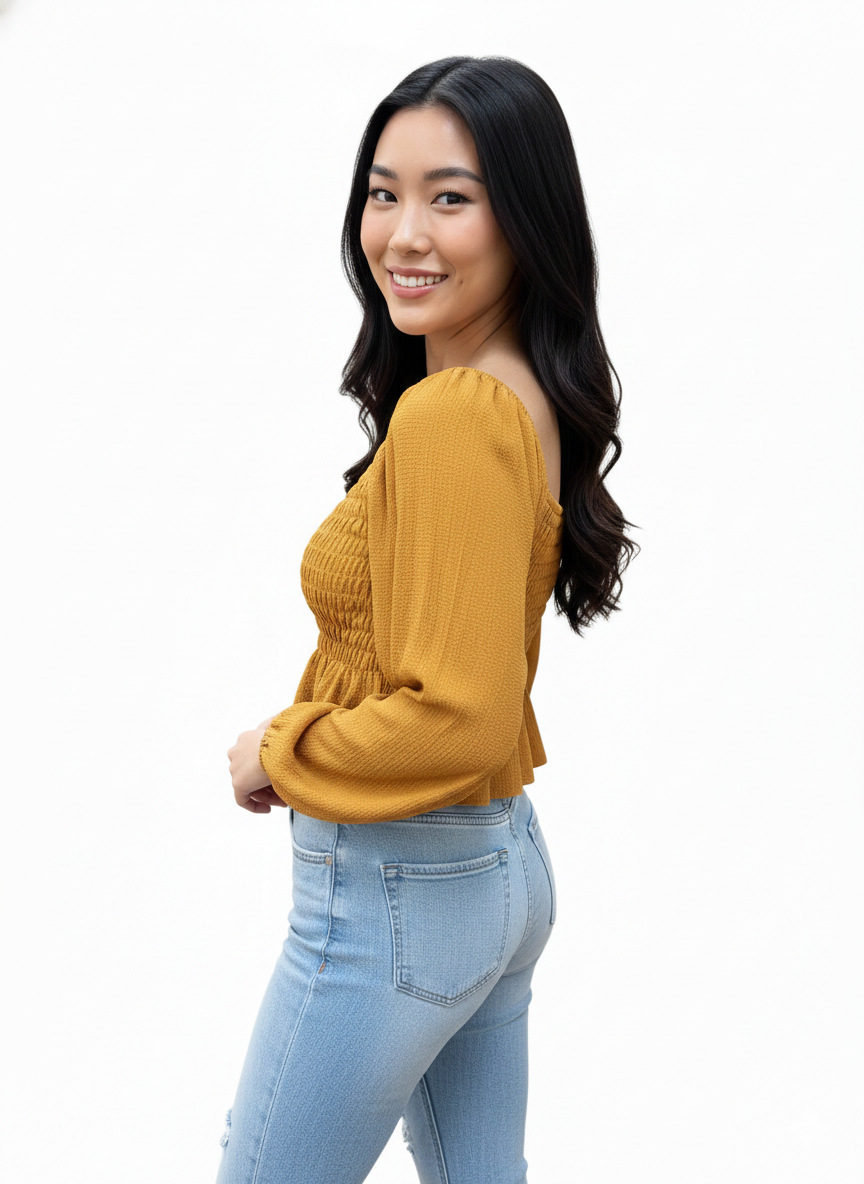 Yellow Amber Cropped Top