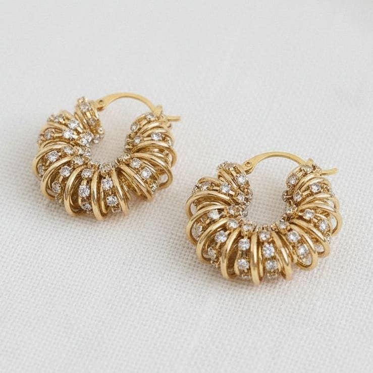 Geometric Zircon Drop Earrings