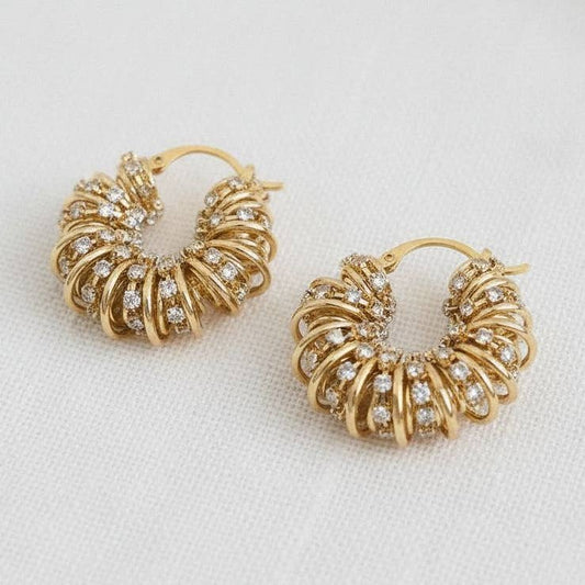 Geometric Zircon Drop Earrings