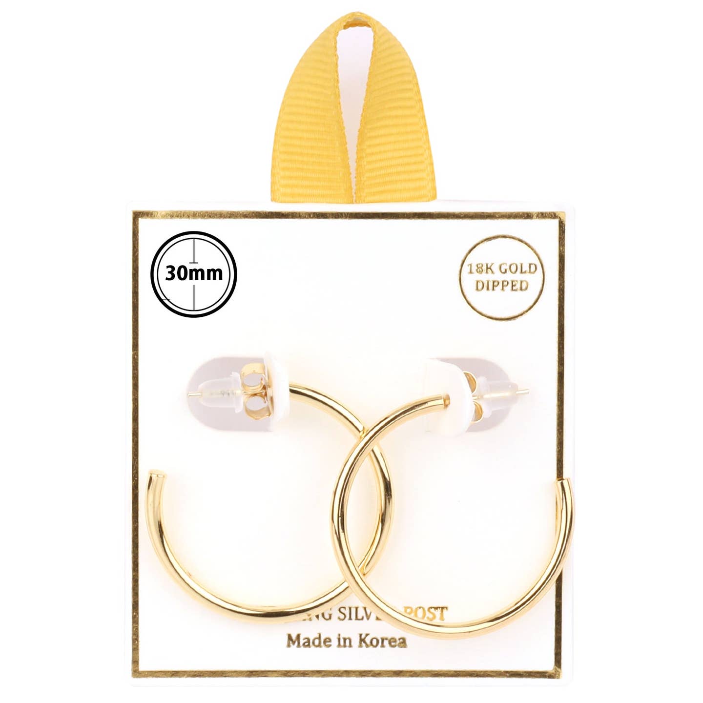 Gold Sterling Silver Post Hoop Earrings