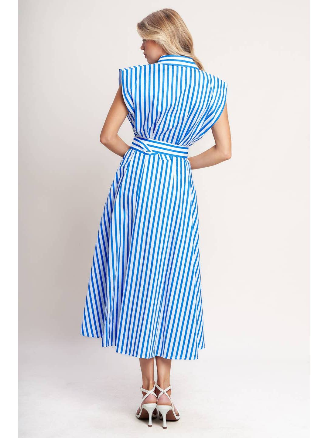 Striped Woven Midi Dress