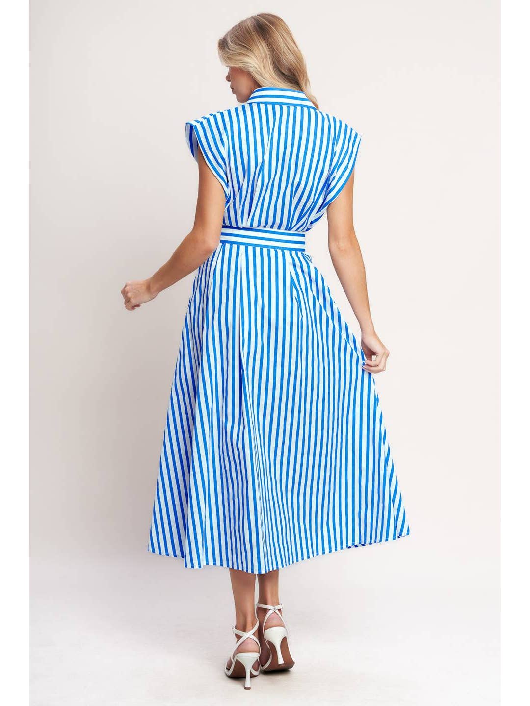 Striped Woven Midi Dress