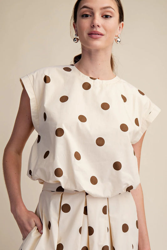 Round Neck Bubble Crop Top