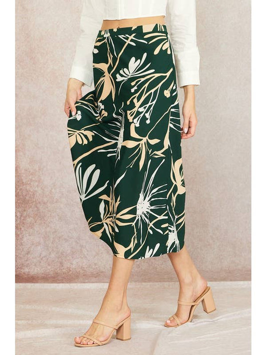 Printed Satin Maxi Skirt