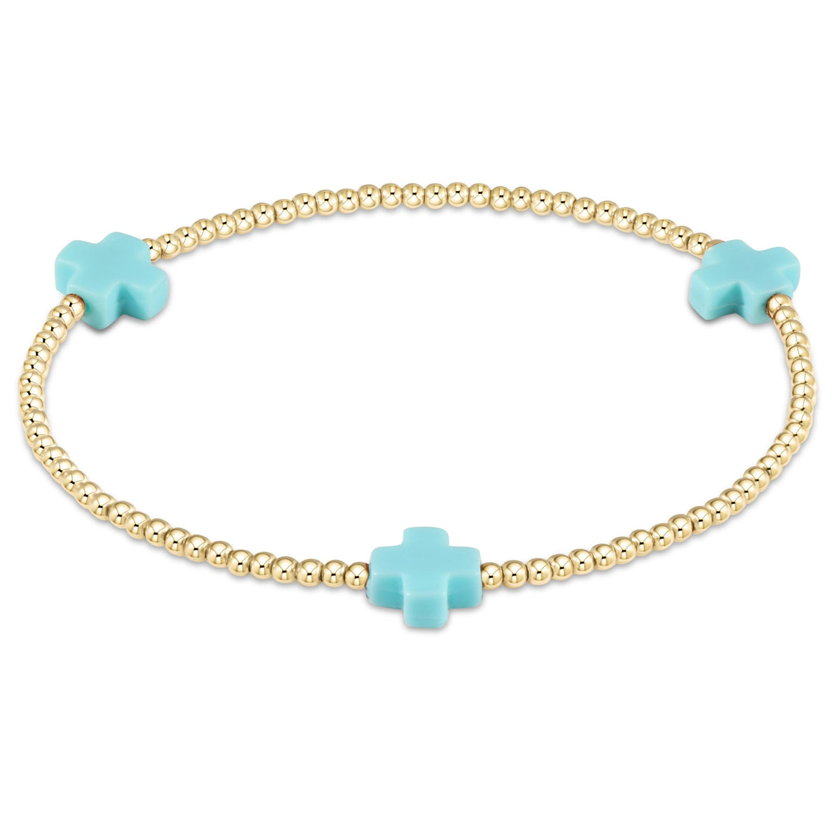 signature cross 2mm gold bracelet | enewton