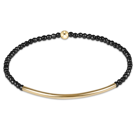 Bliss Bar Gold 2mm Faceted Hematite Bracelet | enewton