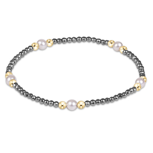 Purpose Pearl 4mm Silver Faceted Hematite Bracelet | enewton