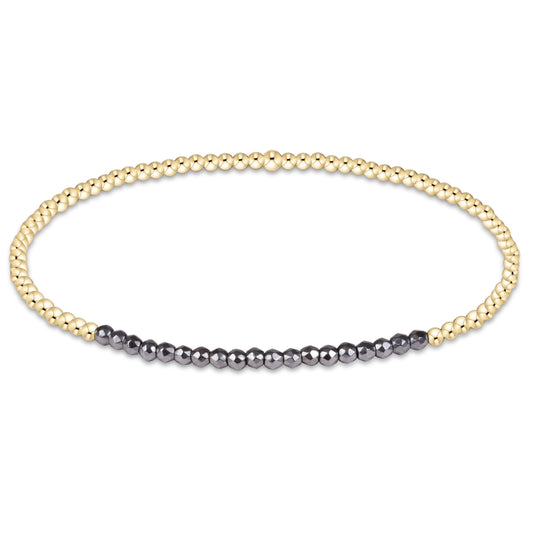 Gold Bliss Silver Faceted Hematite 2mm Gold Bracelet | enewton