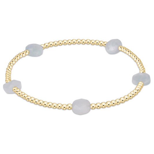 Admire Small Gem 2mm Bracelet - Aquamarine | enewton