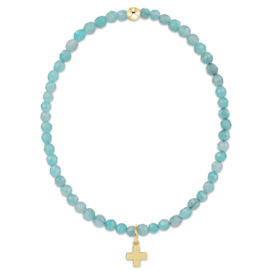 Classic Amazonite 3mm Bracelet with cross charm | enewton