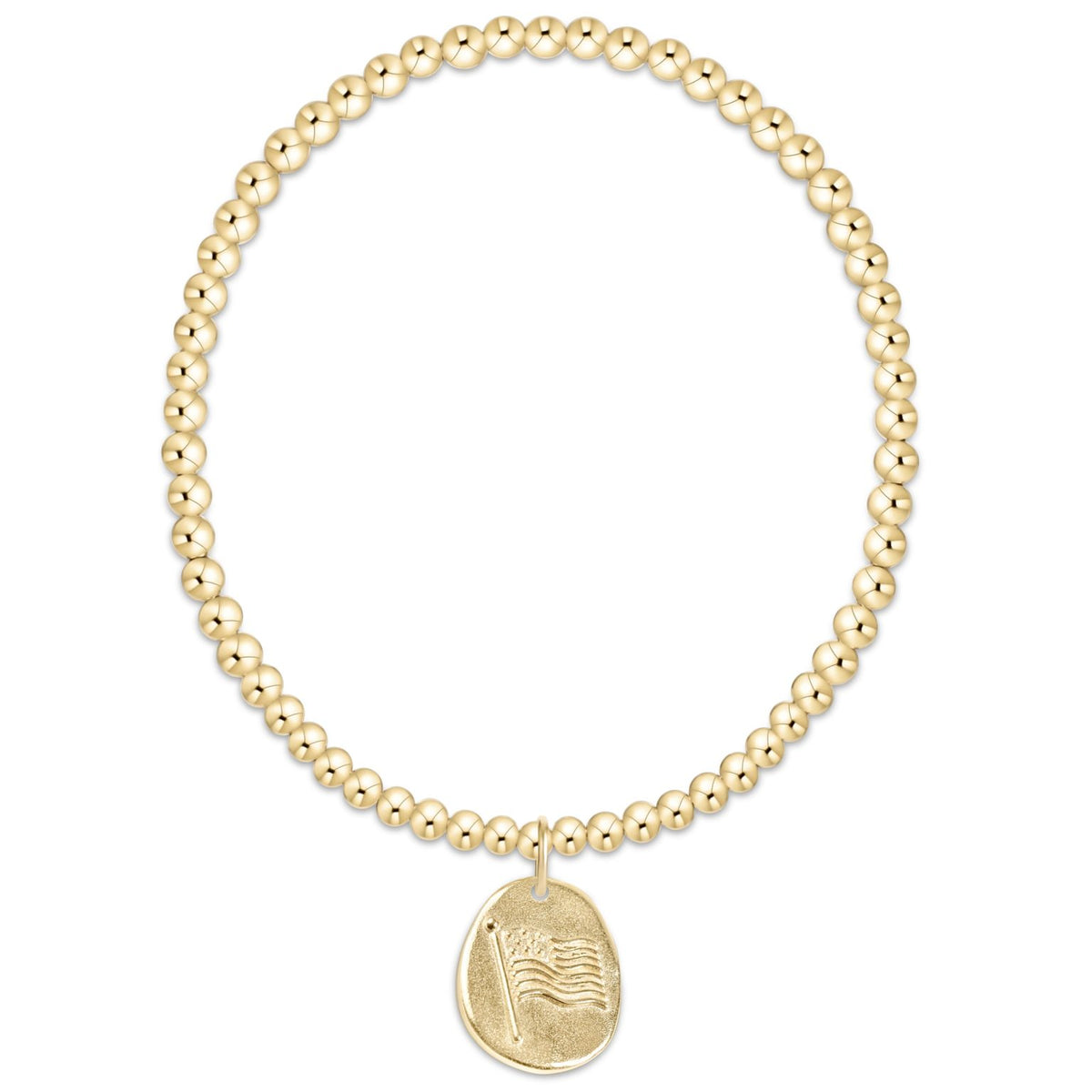 Classic Gold 3mm Bracelet - American Flag | Enewton